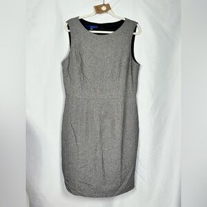 Apt. 9 Classic Gray Knee Length Dress Modest Classic Twee Preppy Sz 16